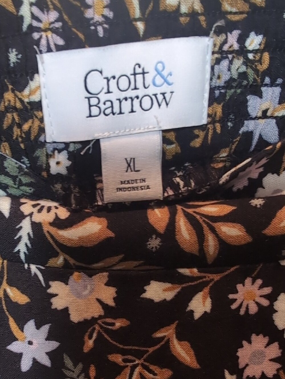 Plus Size croft & barrow Black Maxi Skirt with Mustard and Lilac Floral Print - Picture 2 of 3